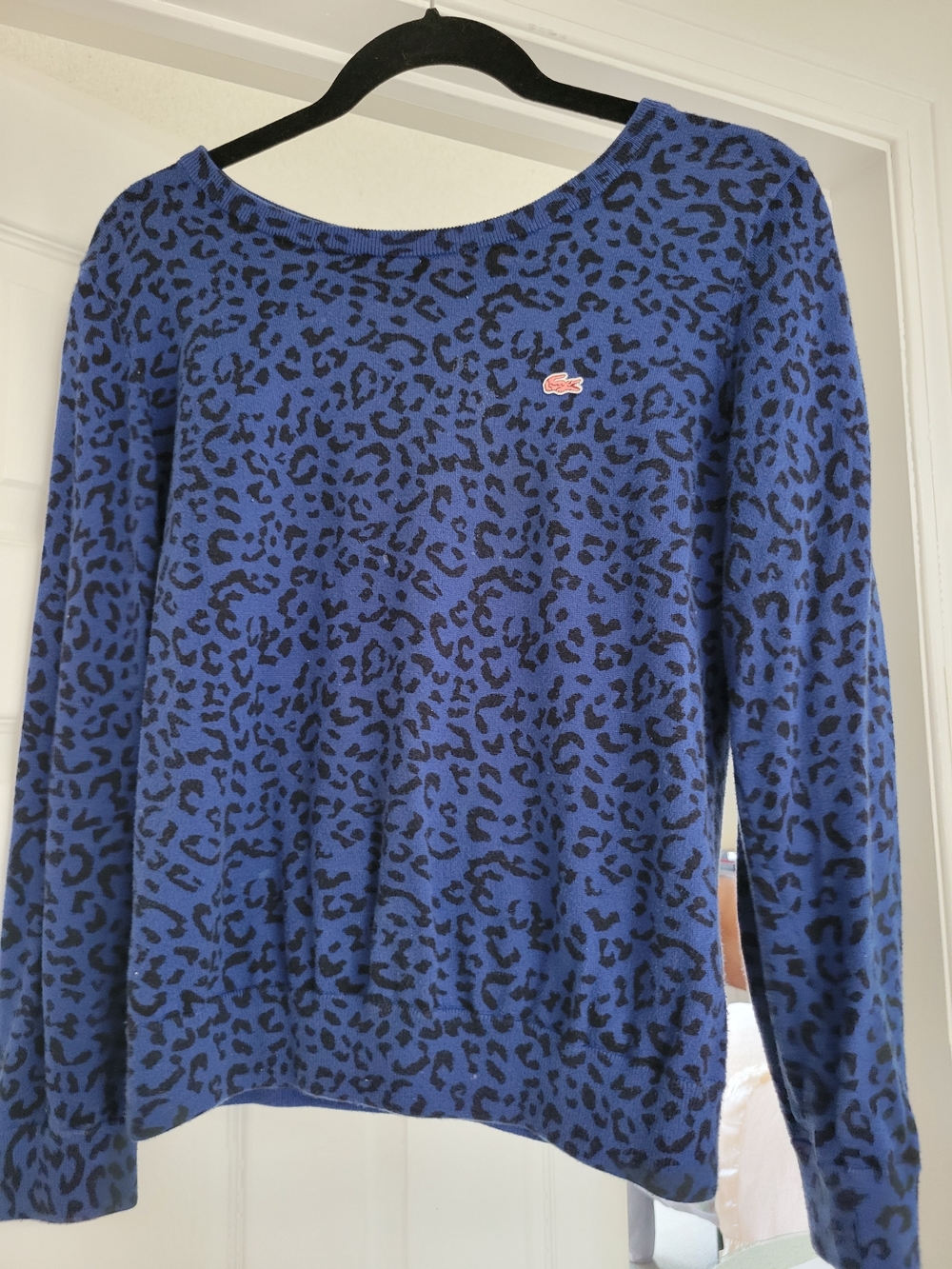 Lacoste Blue Leopard Print Sweater
